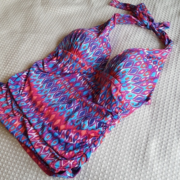 FURLOUGH SALE La Blanca Santorini Halter Tankini - Sz 6 - Picture 3 of 7